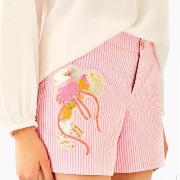 Lilly Pulitzer Callahan Seersucker Party Shorts - Picture 2 of 7
